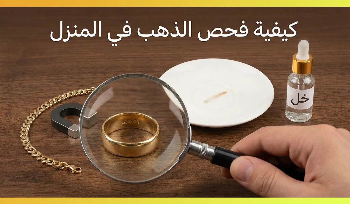 كيفية فحص الذهب المغشوش في المنزل (3 طرق عملية تضمن الأمان وكشف الغش بسهولة)